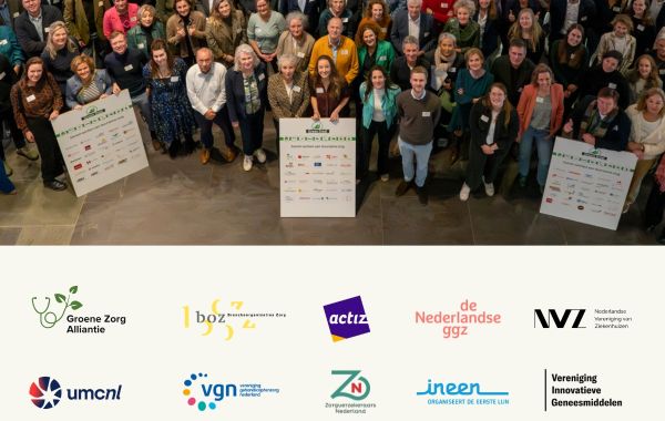 beeld met personen betrokken partijen en logo's