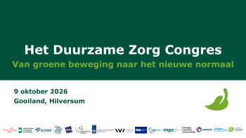 Afbeelding met titel en informatie van Het Duurzame Zorg Congres